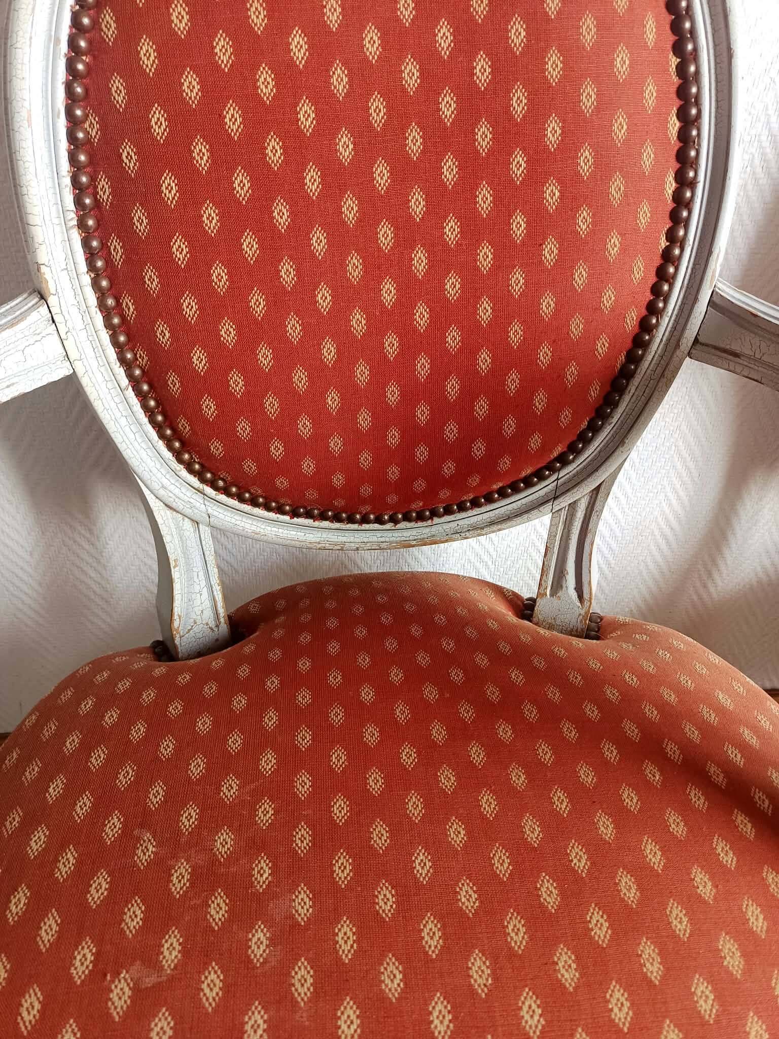 Pair of Louis XVI medallion cabriolet armchairs