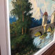 Oil painting on canvas s. audrey riverside + wood frame #a218