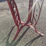 Table de jardin en fer riveté 111 cm de diamètre