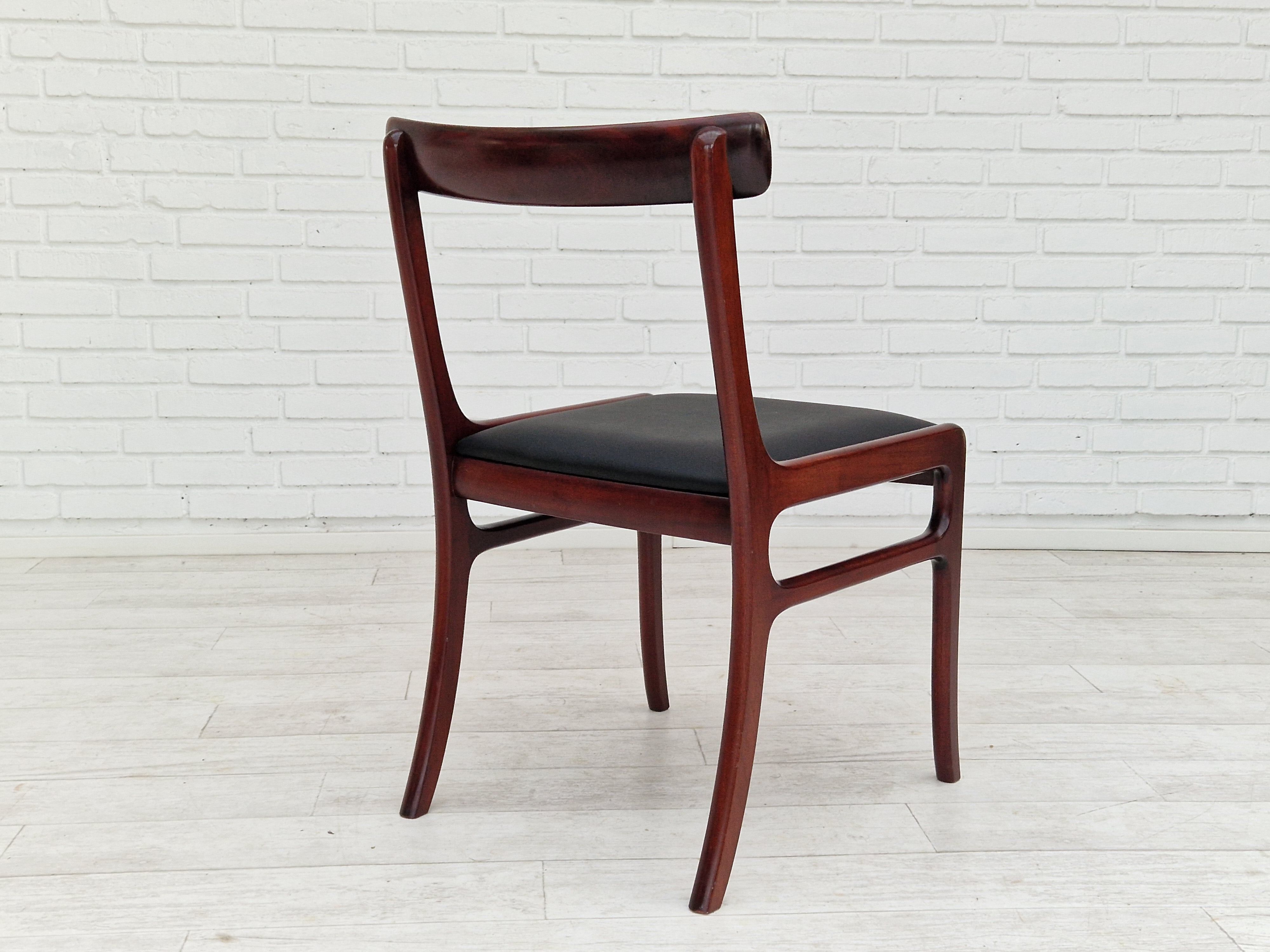 Danish design by Ole Wanscher, set of dining chairs 70s,