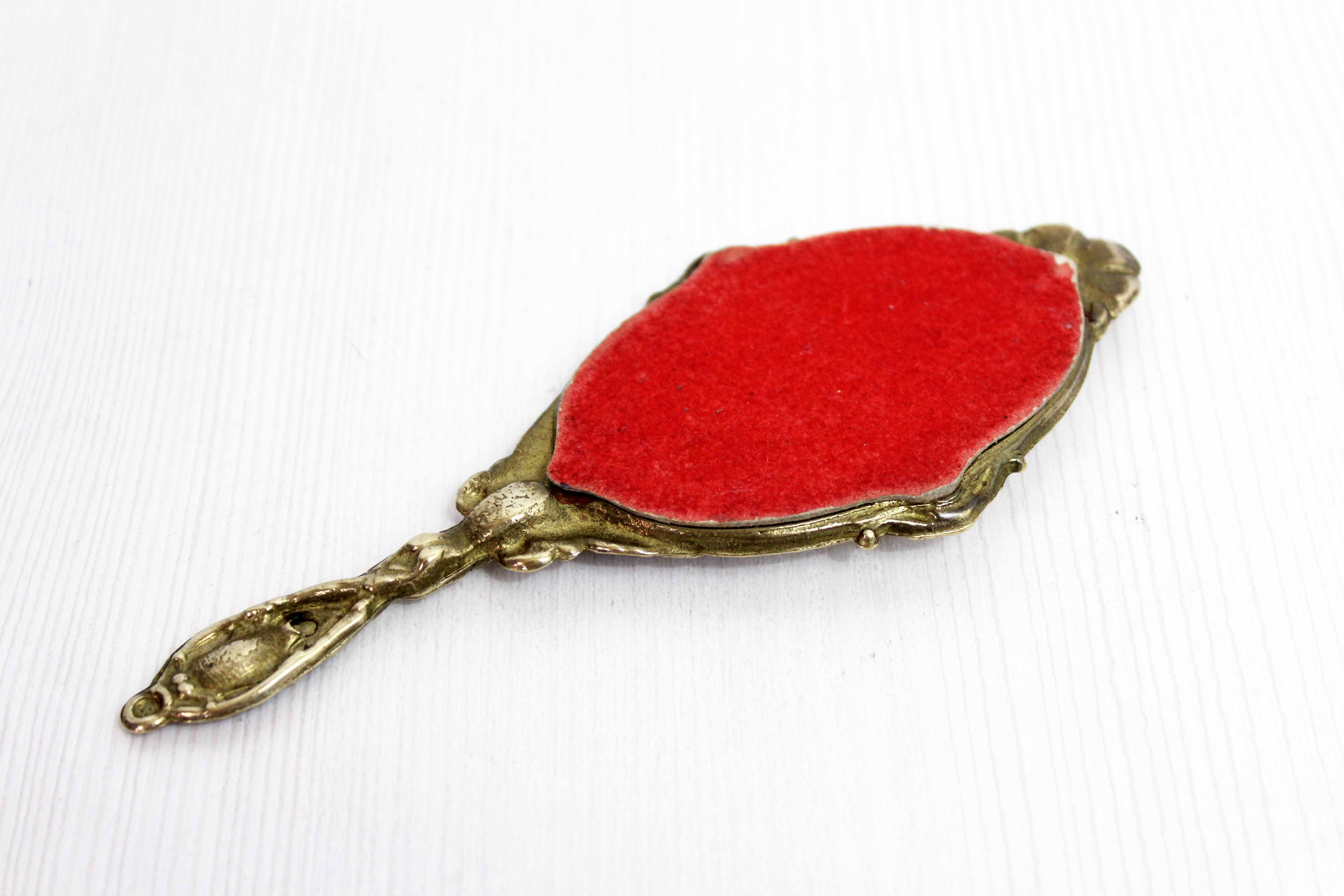 Brass hand mirror 1950