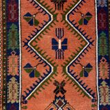 Vintage turkish anatolian rug 190x120 cm, tribal boho red, blue, black, green
