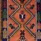 Vintage turkish anatolian rug 190x120 cm, tribal boho red, blue, black, green