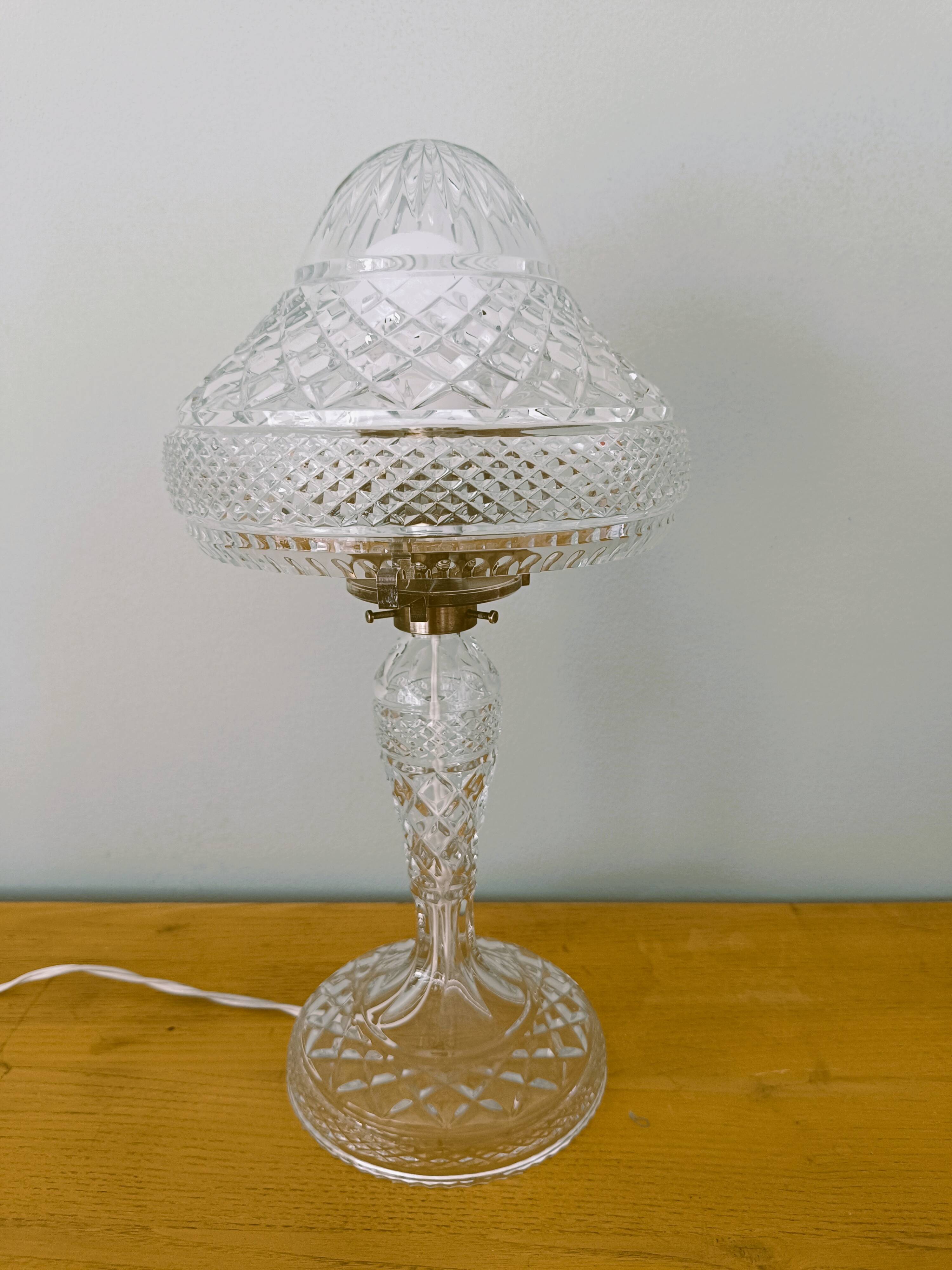 Cut glass lamp dating from the 1930s