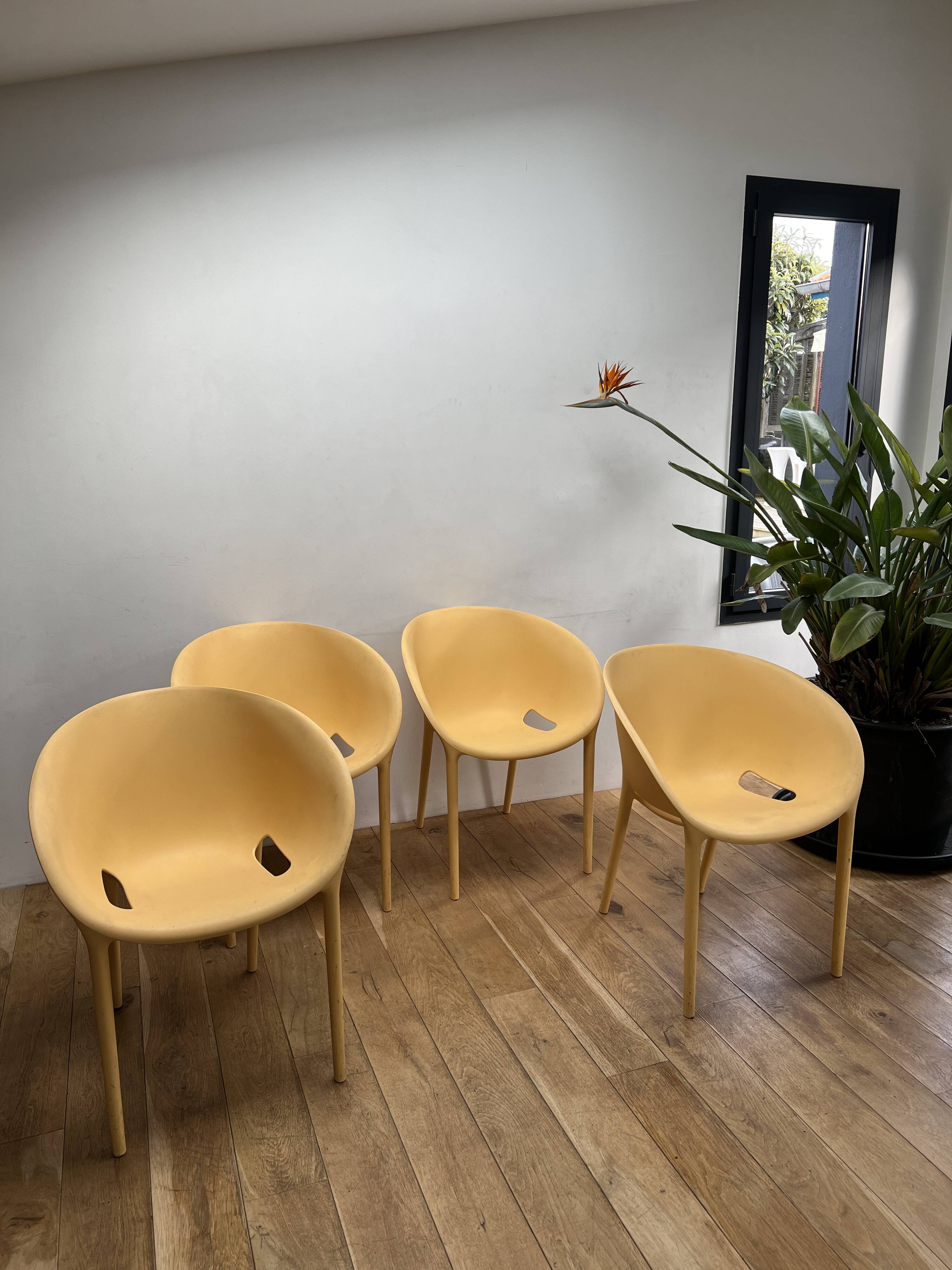 Series of 4 Soft Egg armchairs by Starck for Driade, Italy