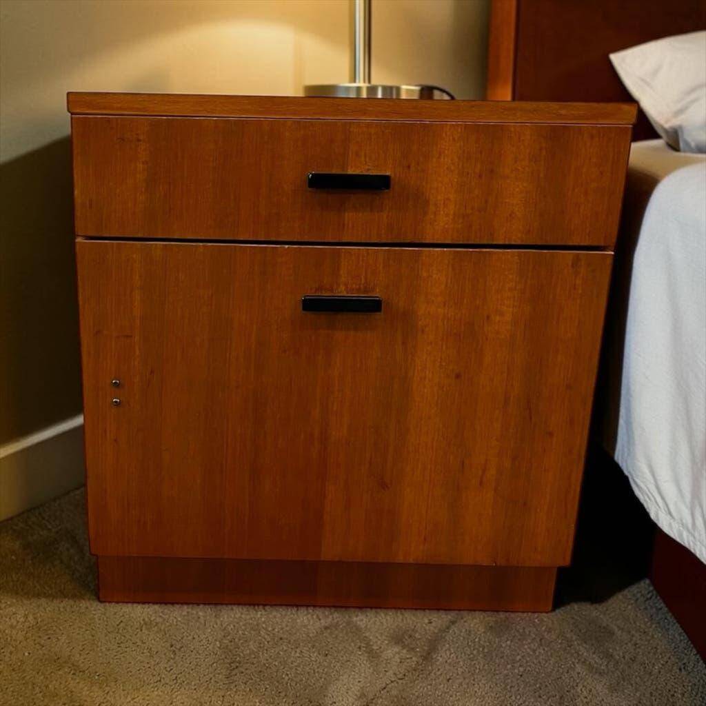 Vintage wooden mini armoire / bedside table