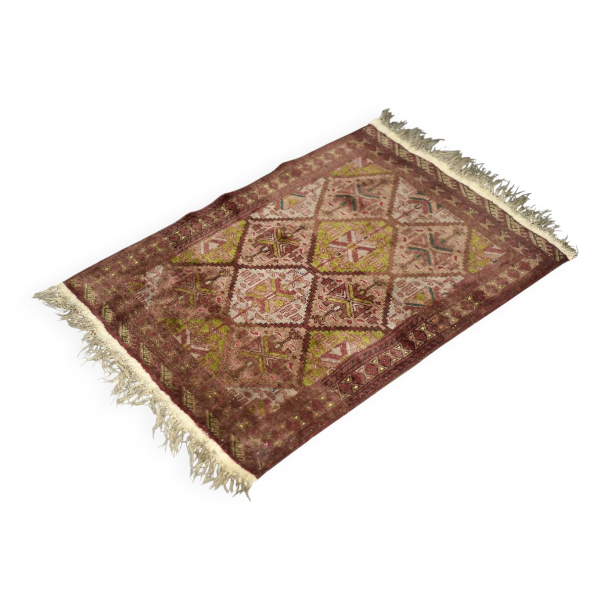 Vintage handwoven Turkmen Ersari oriental rug, 1950s.