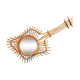 Vintage rattan mirror guitar shape