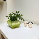 Vintage Ceramic Vase in Sage Green Bertoncello Handmade Decor, Italy, 1970s