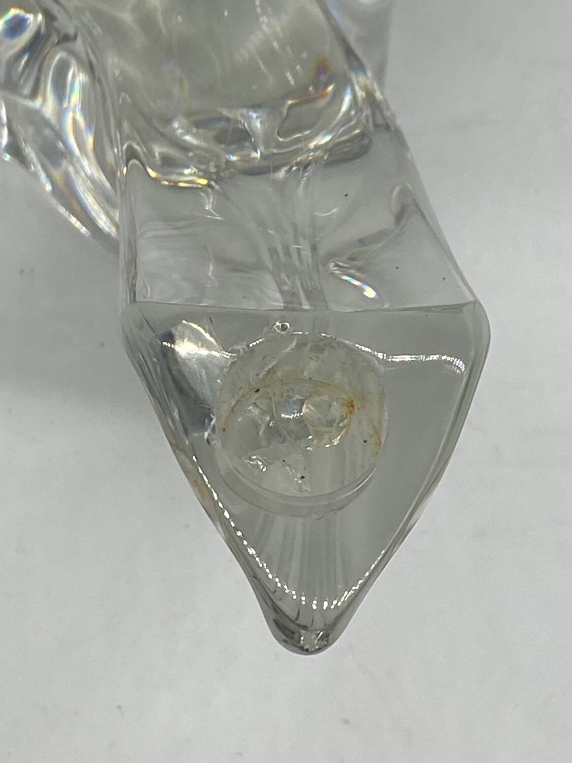 Daum France 3-branch crystal candle holder