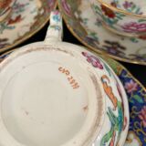 Set 6 cups and ss cups English porcelain mid-nineteenth