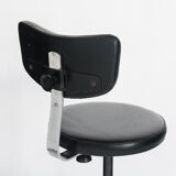 Vintage swivel workshop chair in skai and iron, Spain 1960