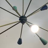 Lustre à 12 branches Sputnik Stilnovo des années 1950