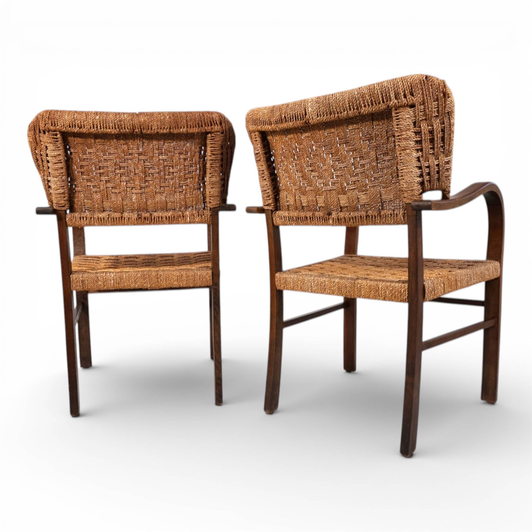 Set of 2 Bauhaus rope-weave chairs by Erich Dieckmann, 1930