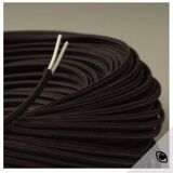 Glazed stoneware lamp base, fabric cable