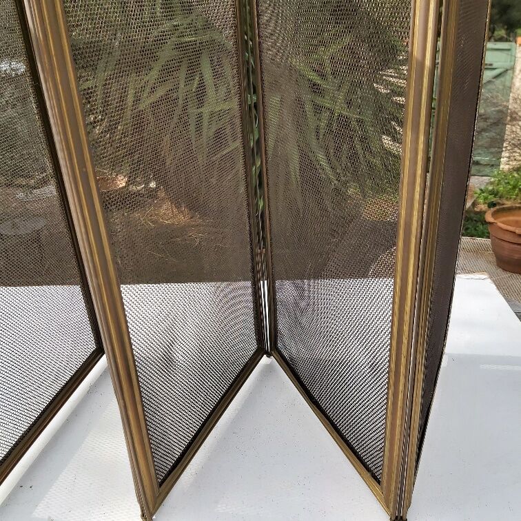 Ancient bronze and brass signed fire pare