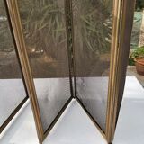 Ancient bronze and brass signed fire pare