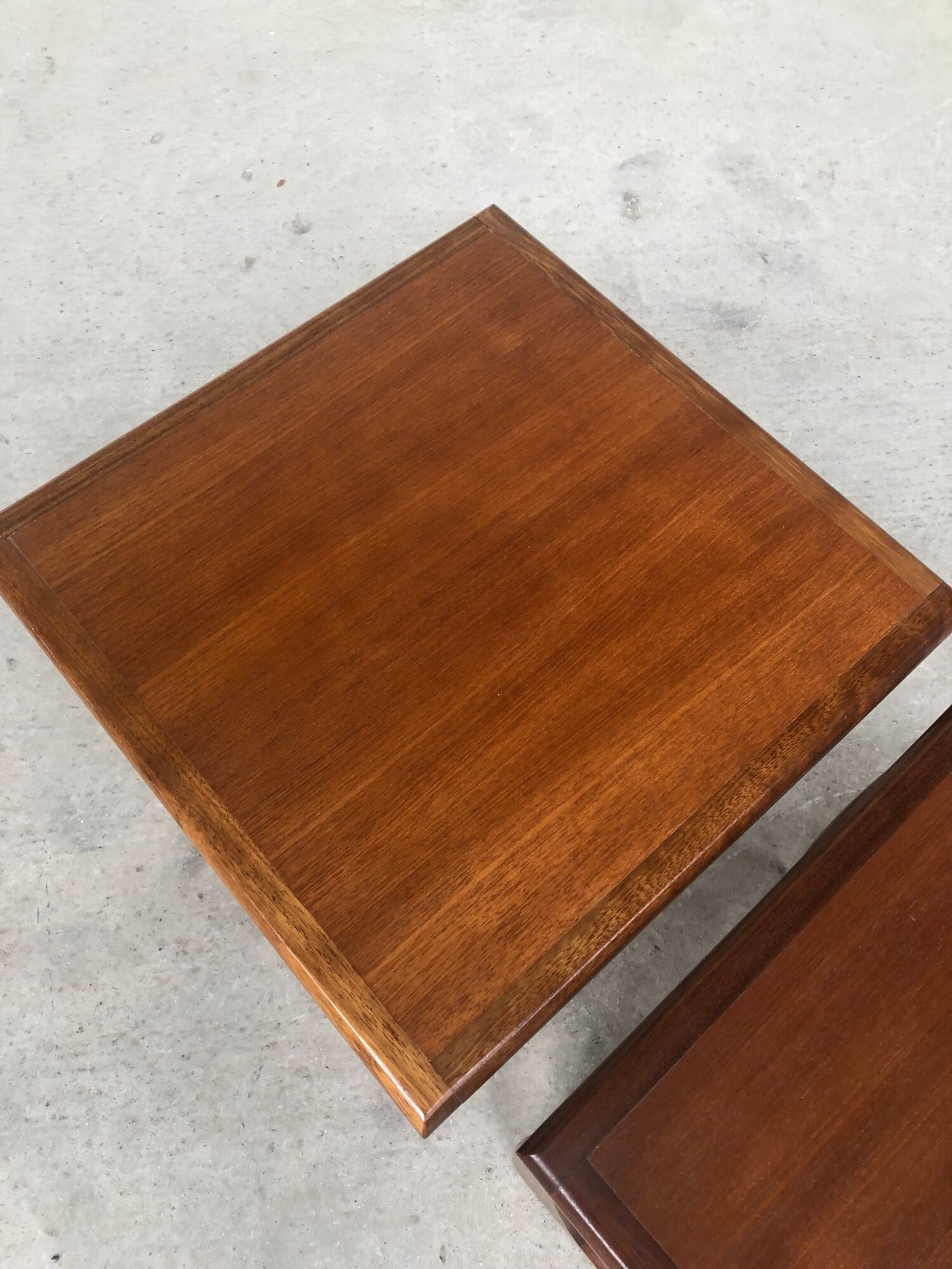 Vtg Mid Century Quadrille Teak Sunelm Nest Of Tables Side Coffee Table Danish