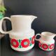 Vintage Melitta Germany Coffee Pot and Creamer - 70s Retro Pattern