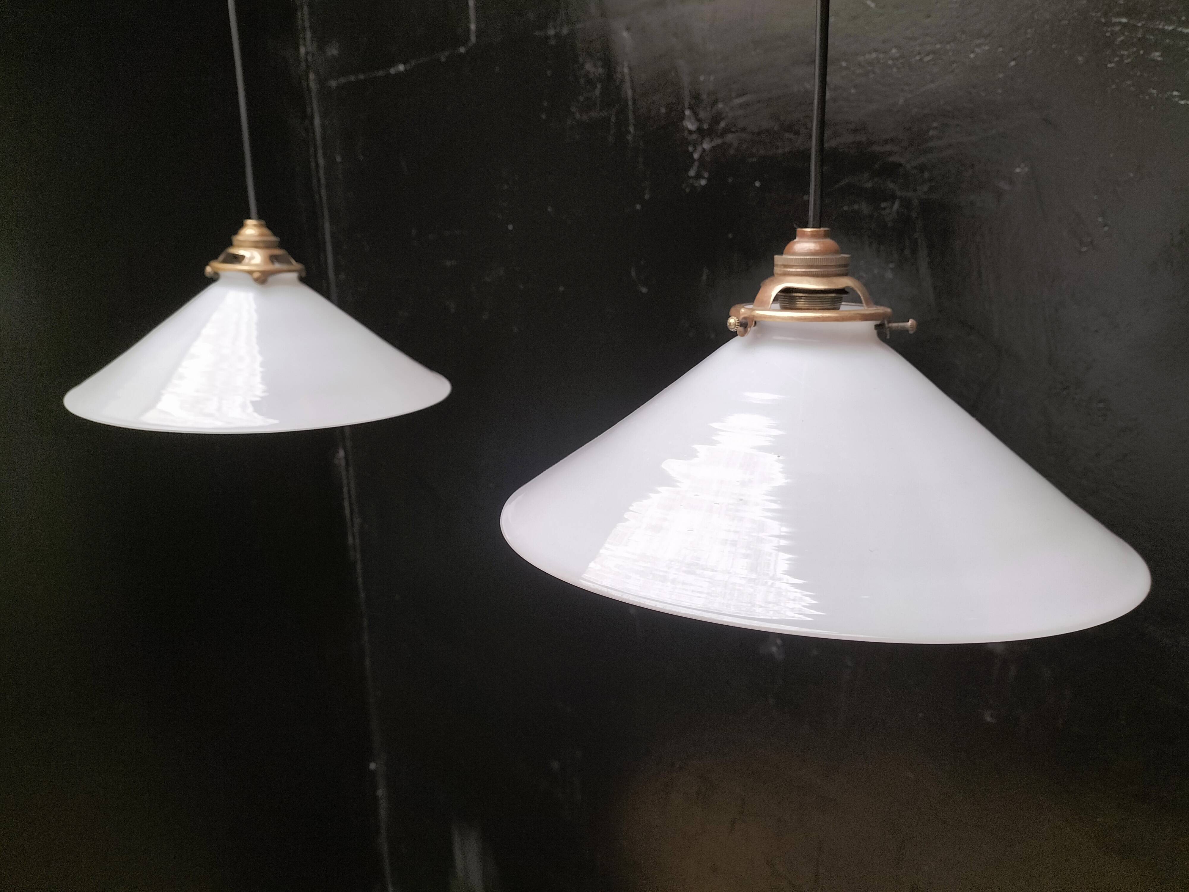 Opaline cone pendants