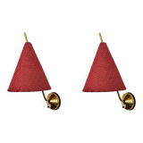 Ensemble de 2 appliques murales en laiton de Rupert Nikoll