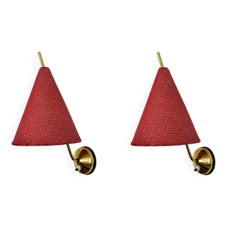 Ensemble de 2 appliques murales en laiton de Rupert Nikoll