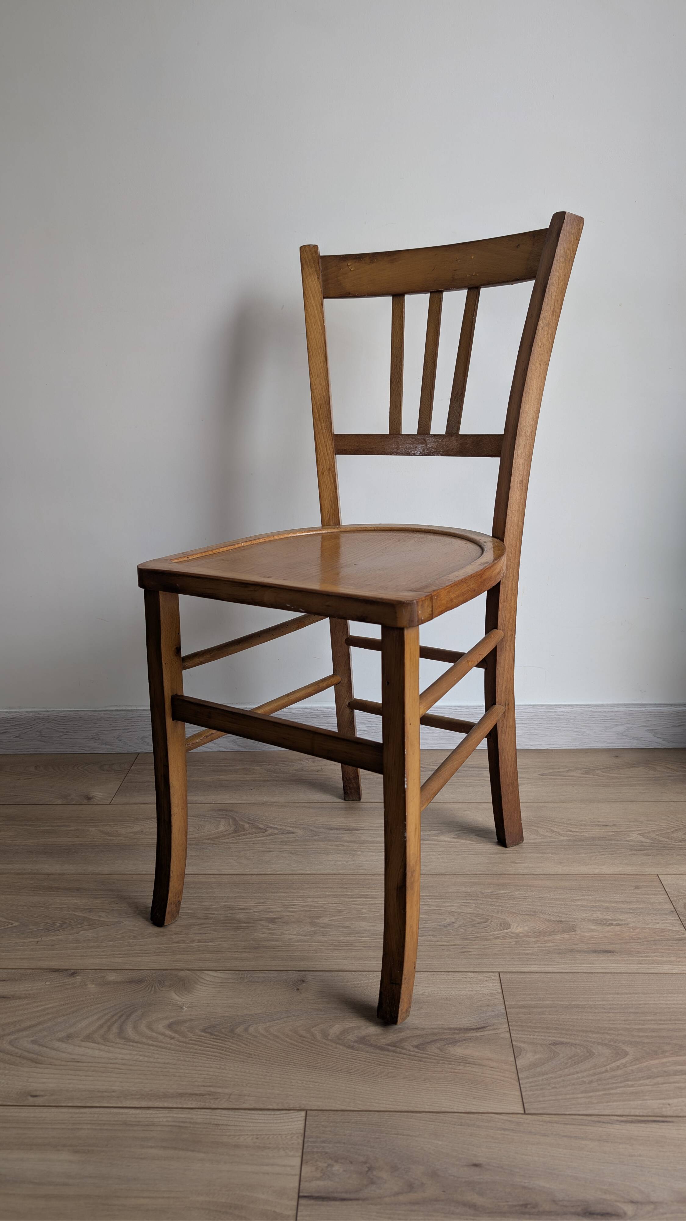 Vintage 1950s Bistro Chair in Beech
