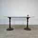 Superb cast iron and Carrara marble display table from a chocolate factory circa 1900