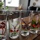 Set of 6 vintage glasses with butterfly decoration – 70s/80s