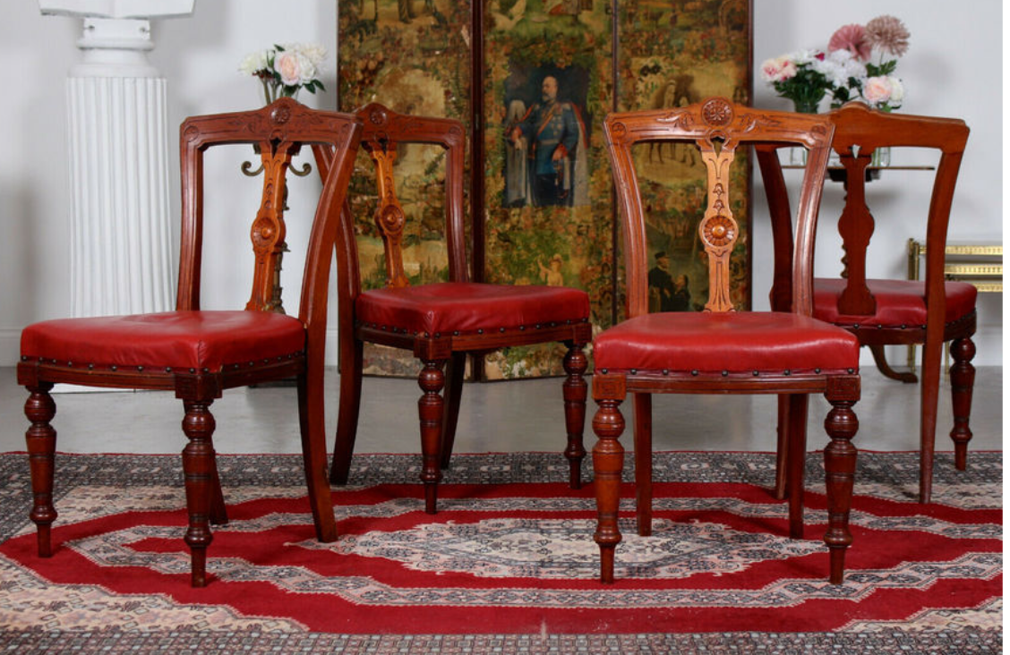 Set of four chairs of Victorian