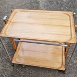 Vintage Textable folding rolling serving cart from the 1960s-70s