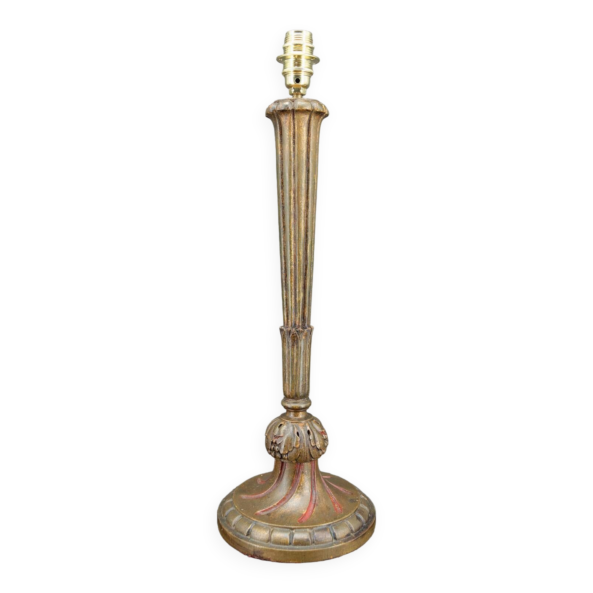 Large Art Deco lamp in gilded wood, France, circa 1920