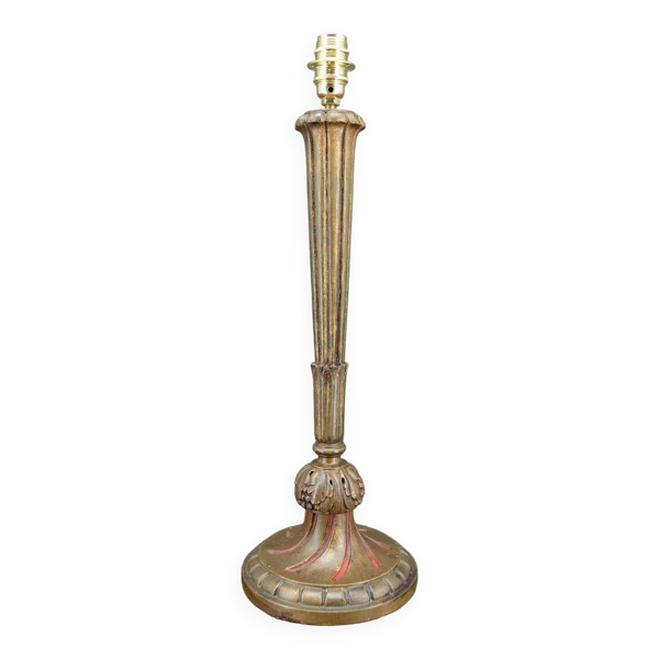 Grande lampe Art Deco en bois doré, France, circa 1920