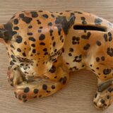 Tirelire léopard en porcelaine