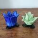 Glass Flower Candle Holder Set