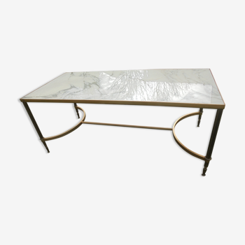 Coffee table bronze and marble