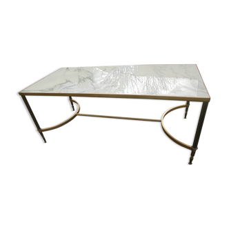 Table basse bronze et marbre