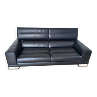 Roche Bobois 3-seater leather sofa.