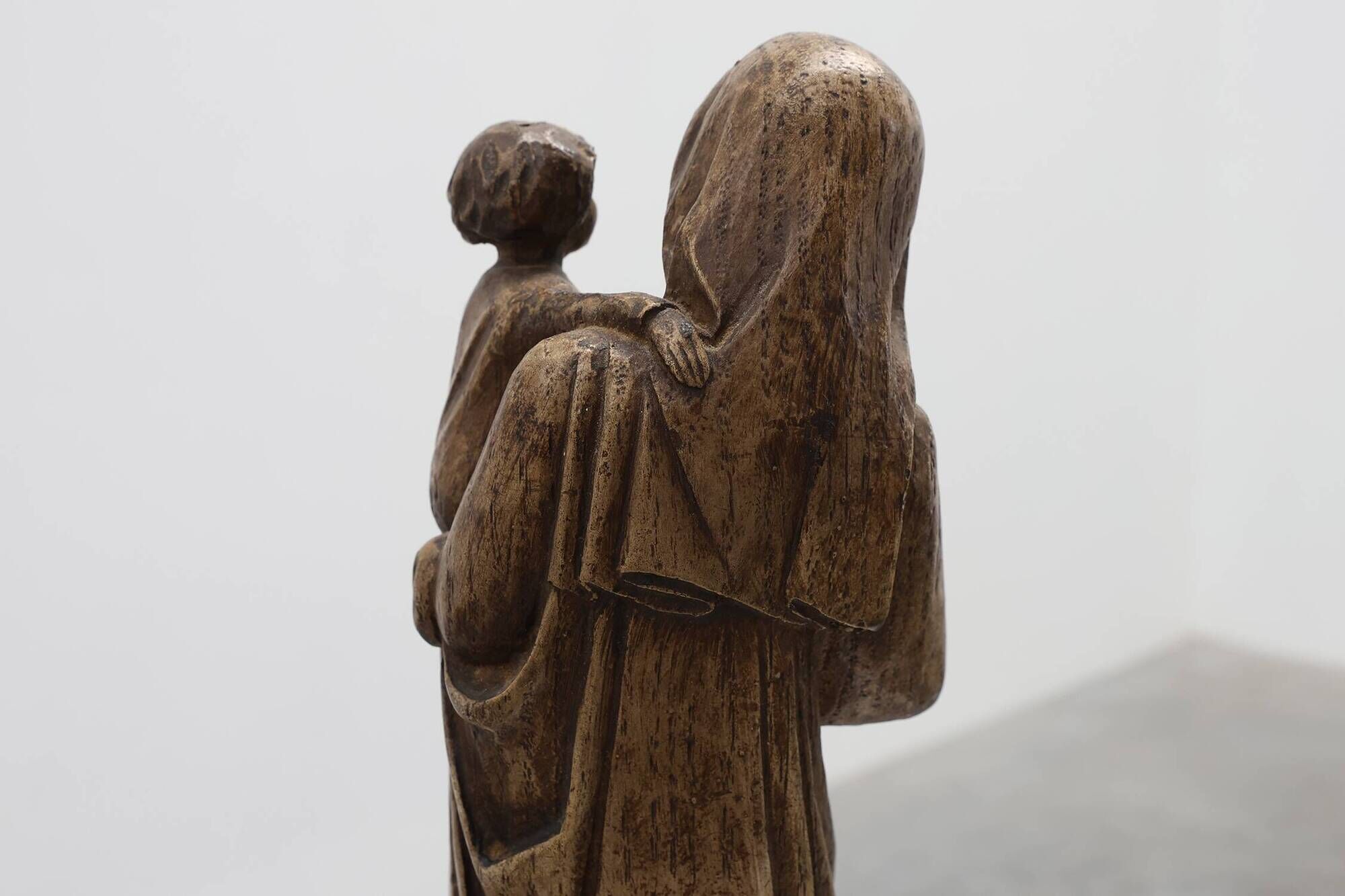 19th Century Belgian Madonna and Child Statue on Octagonal Base, Belgium