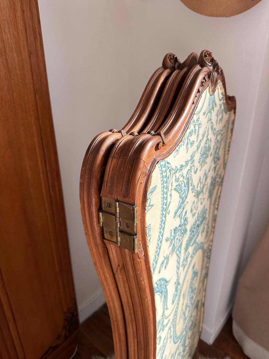 Old wooden and fabric screen