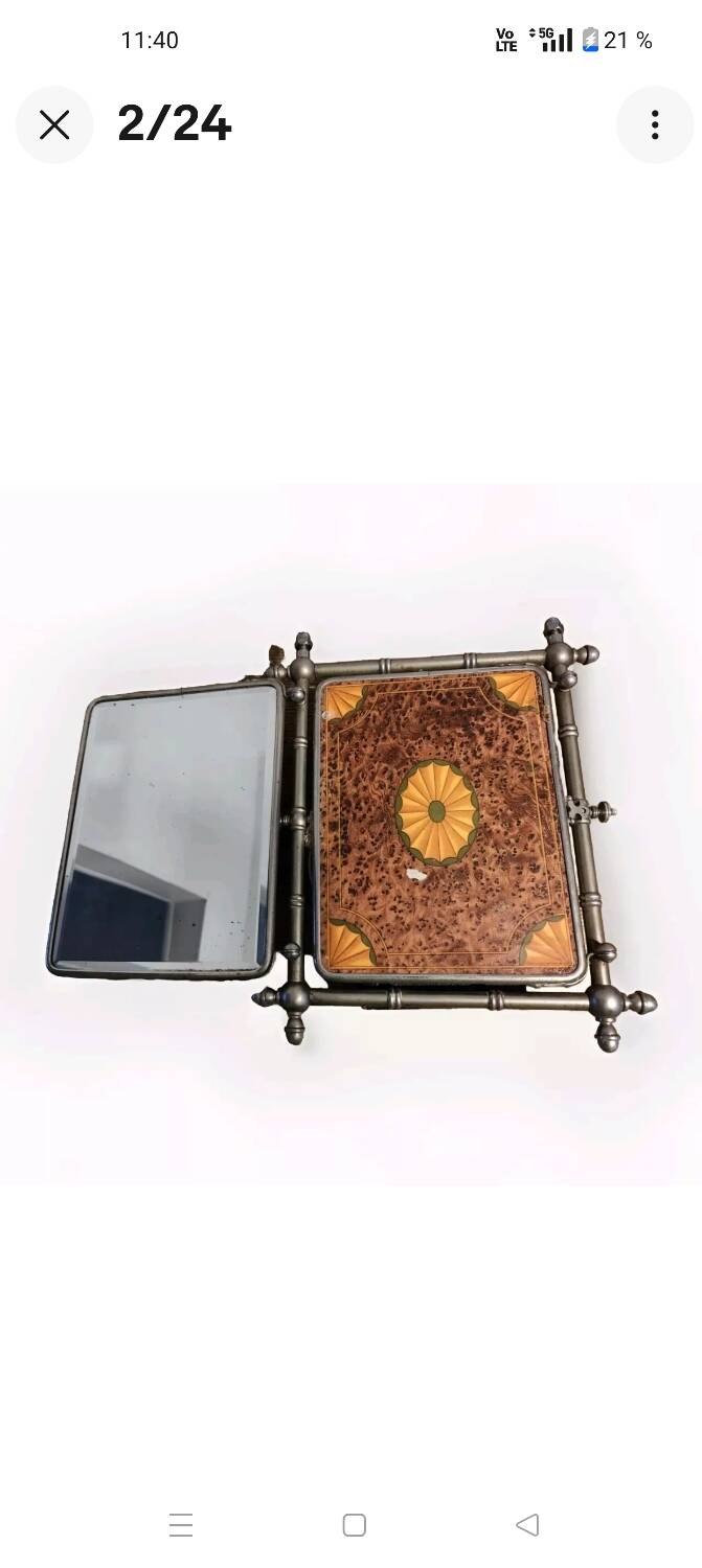 Miroir triptyque 1900 biseauté Barbier