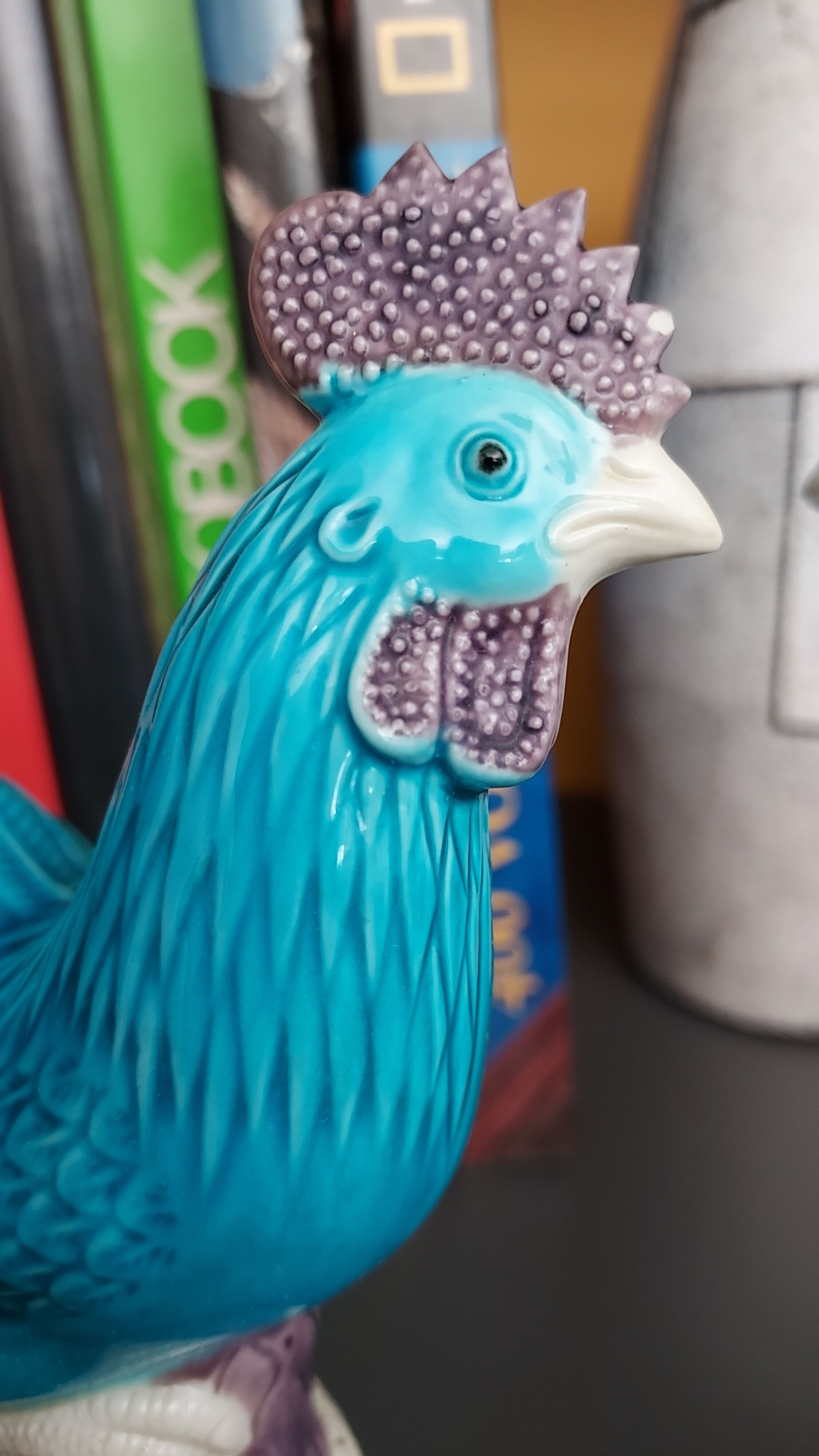 Chinese porcelain roosters bookends