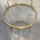 Rolling trolley in altuglas brass and glass