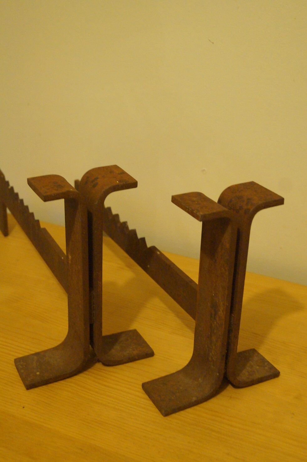 Pair of chenets modernist design 1960