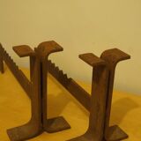 Pair of chenets modernist design 1960