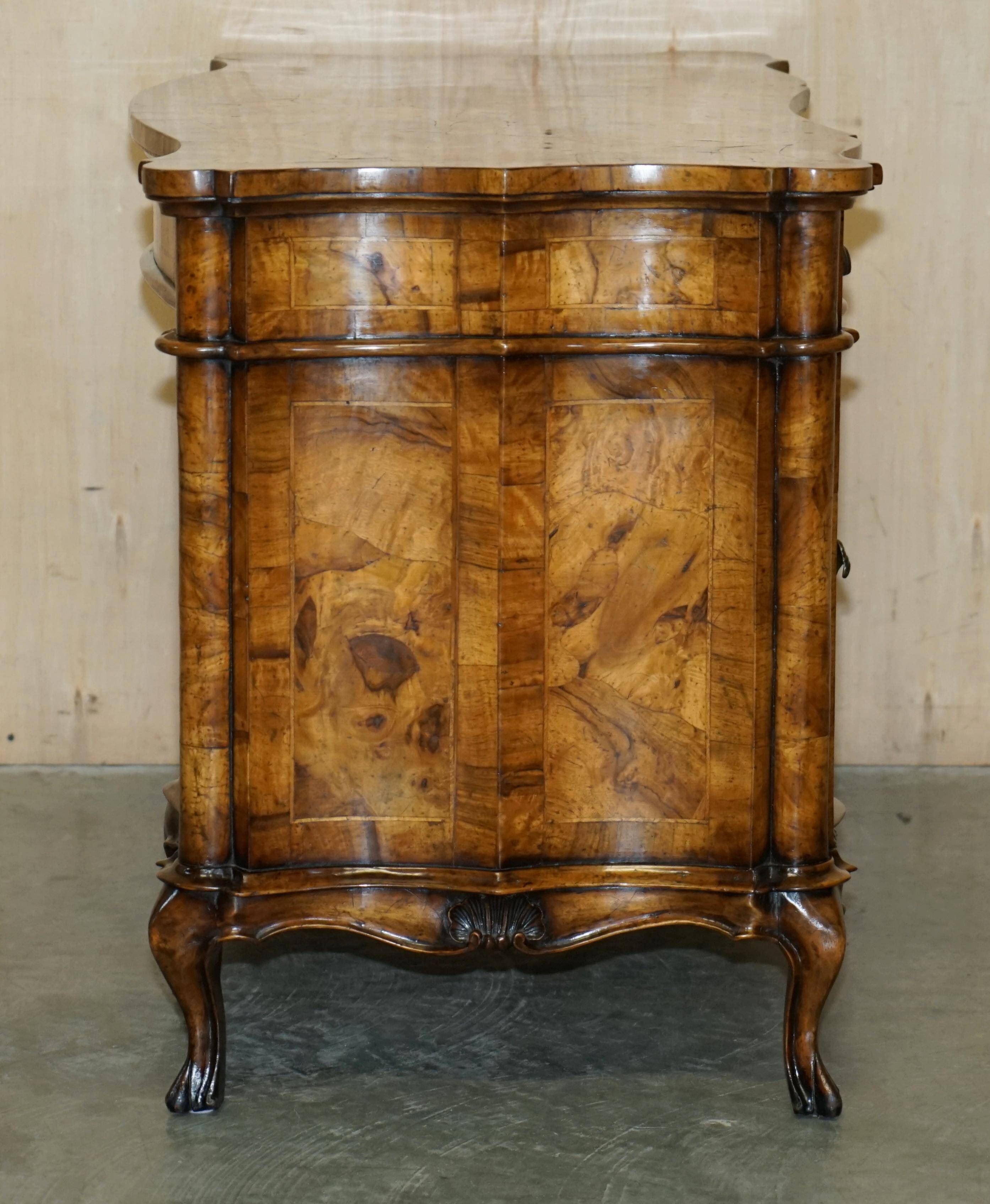 Antique Italian writing desk in olive wood circa 1860