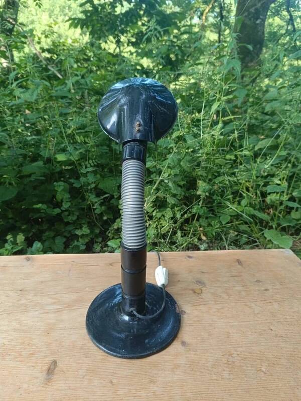 Large vintage black bedside desk lamp from the 1960s