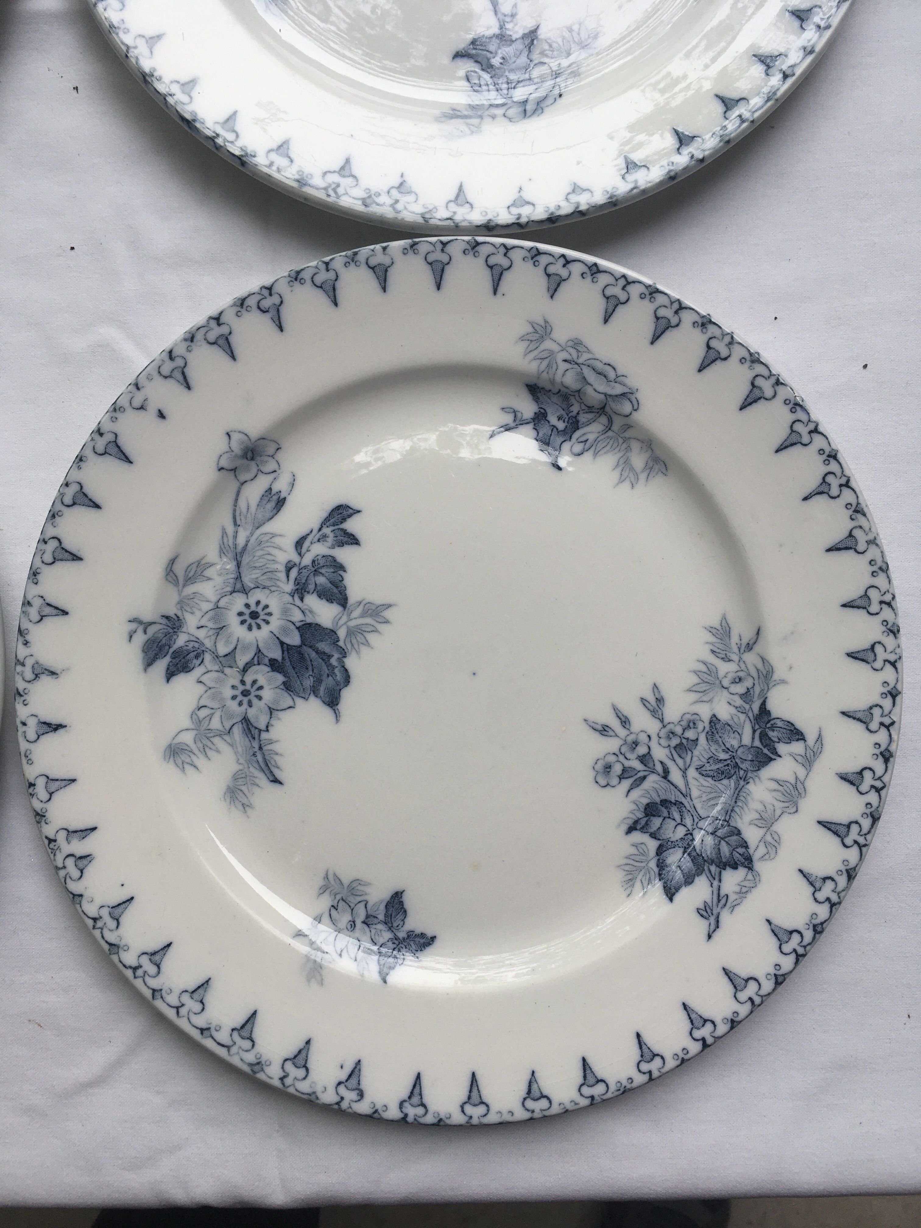 4 Dessert plates Sarreguemines U-C model Flore