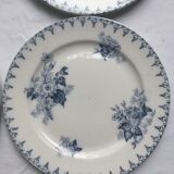 4 Dessert plates Sarreguemines U-C model Flore