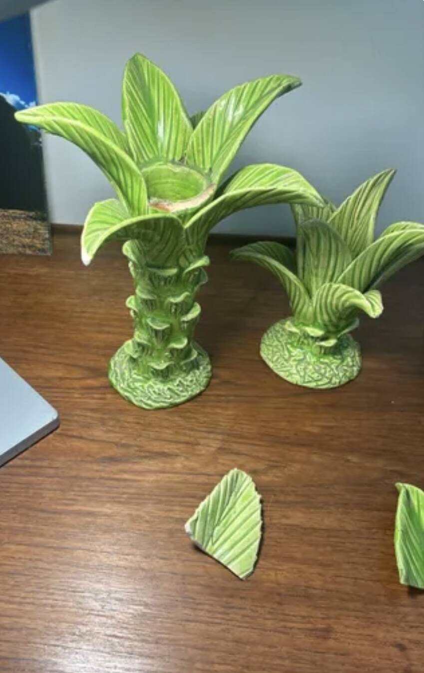 Palm candle holders Jean Roger